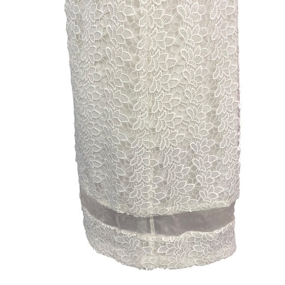 Alice + Olivia Irene Lace Dress XS Silk White Floral Guipure Collared Sleeveless - Picture 8 of 11